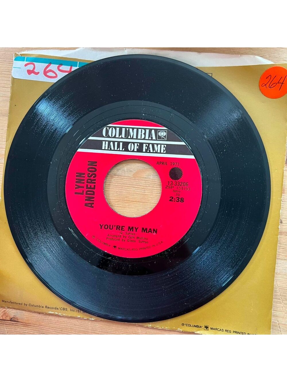 Lynn Anderson - You're my Man/Rose Garden 45rpm VG+ R08